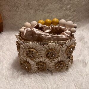 Elegant Floral Cream and Tan Mini Bag